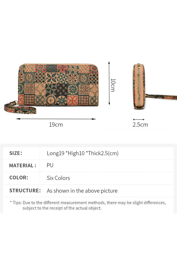Western Pattern Print Wristlet PU Leather Wallet