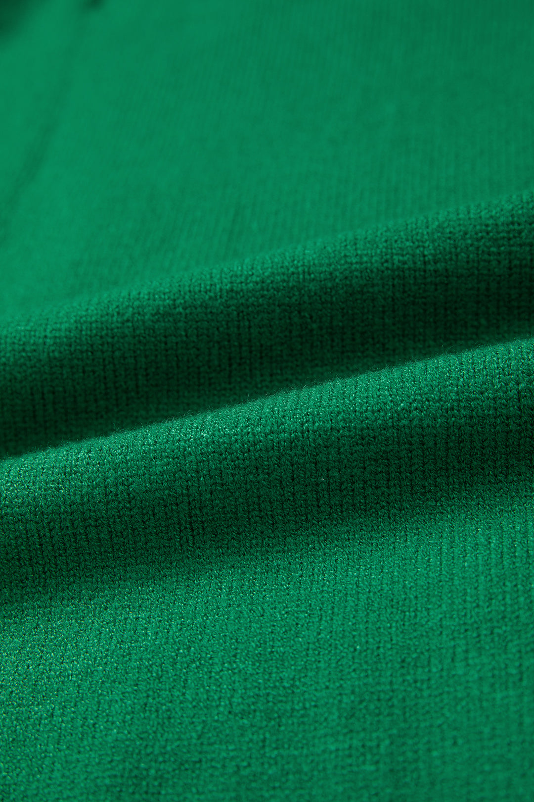 Bright Green Corded Horseshoes Ribbed Trim Mock Neck Short Sleeve Sweater
