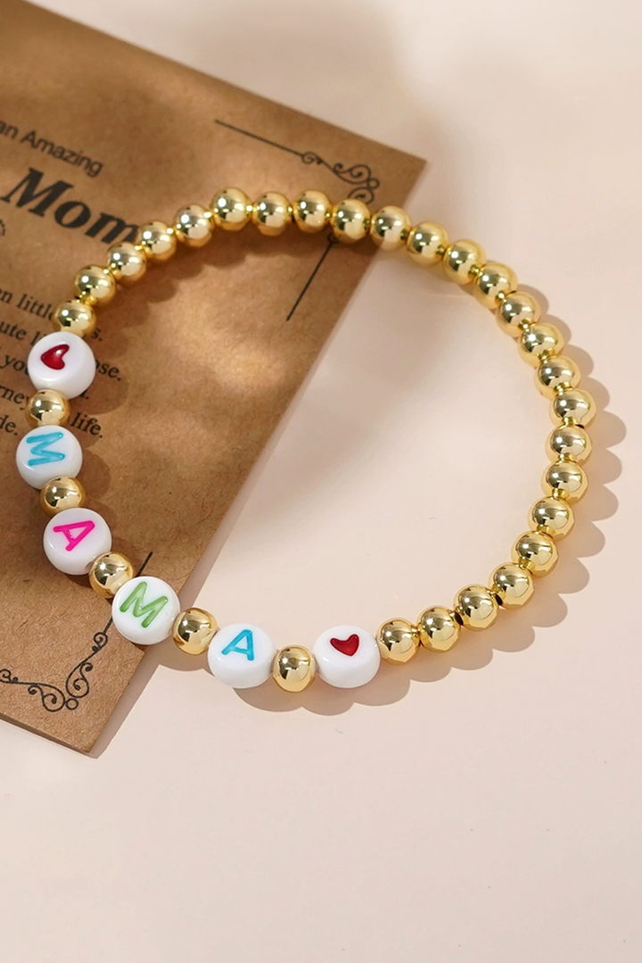 Bracelet élastique en perles MAMA Heart