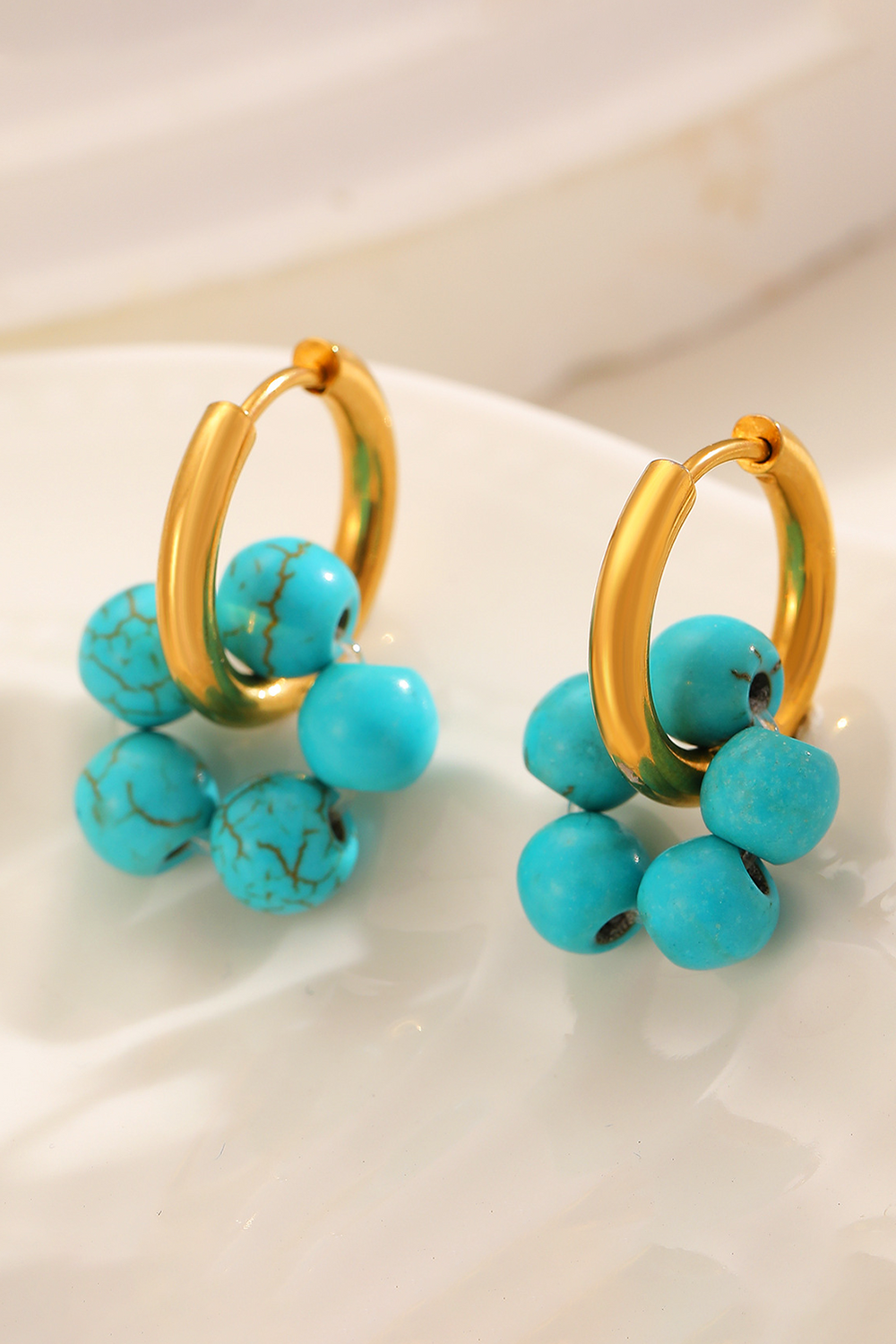 Flower Shape Hoop Earrings