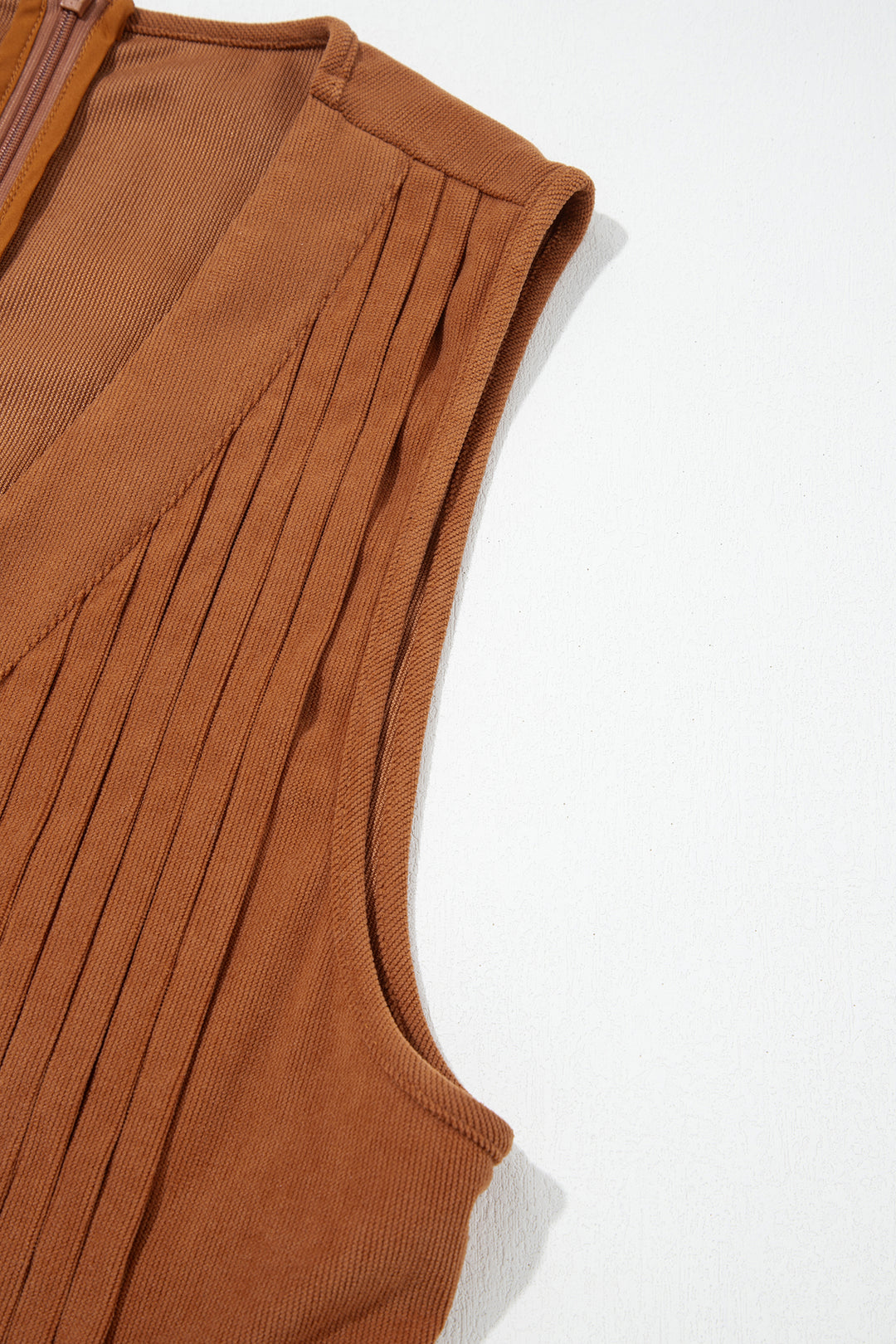 Cinnamon Tie V Neck Sleeveless Corduroy Romper