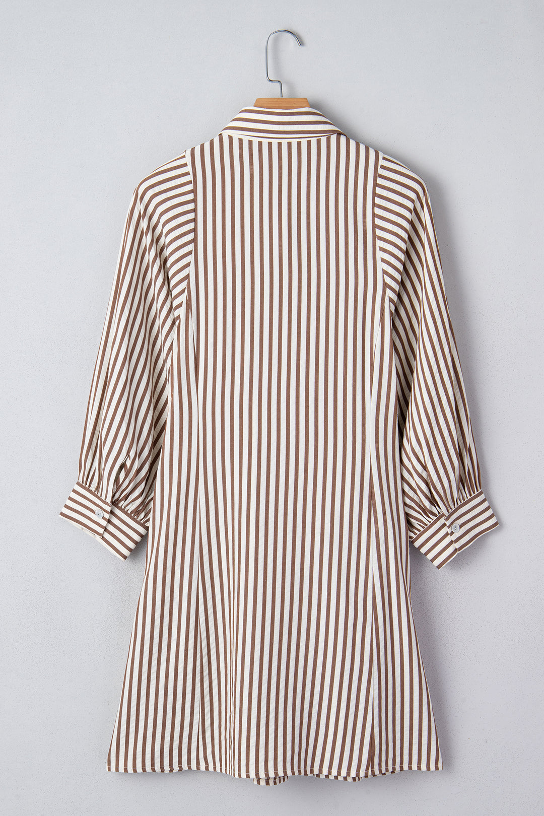 Knot Waist Puff Sleeve Button Down Mini Shirt Dress