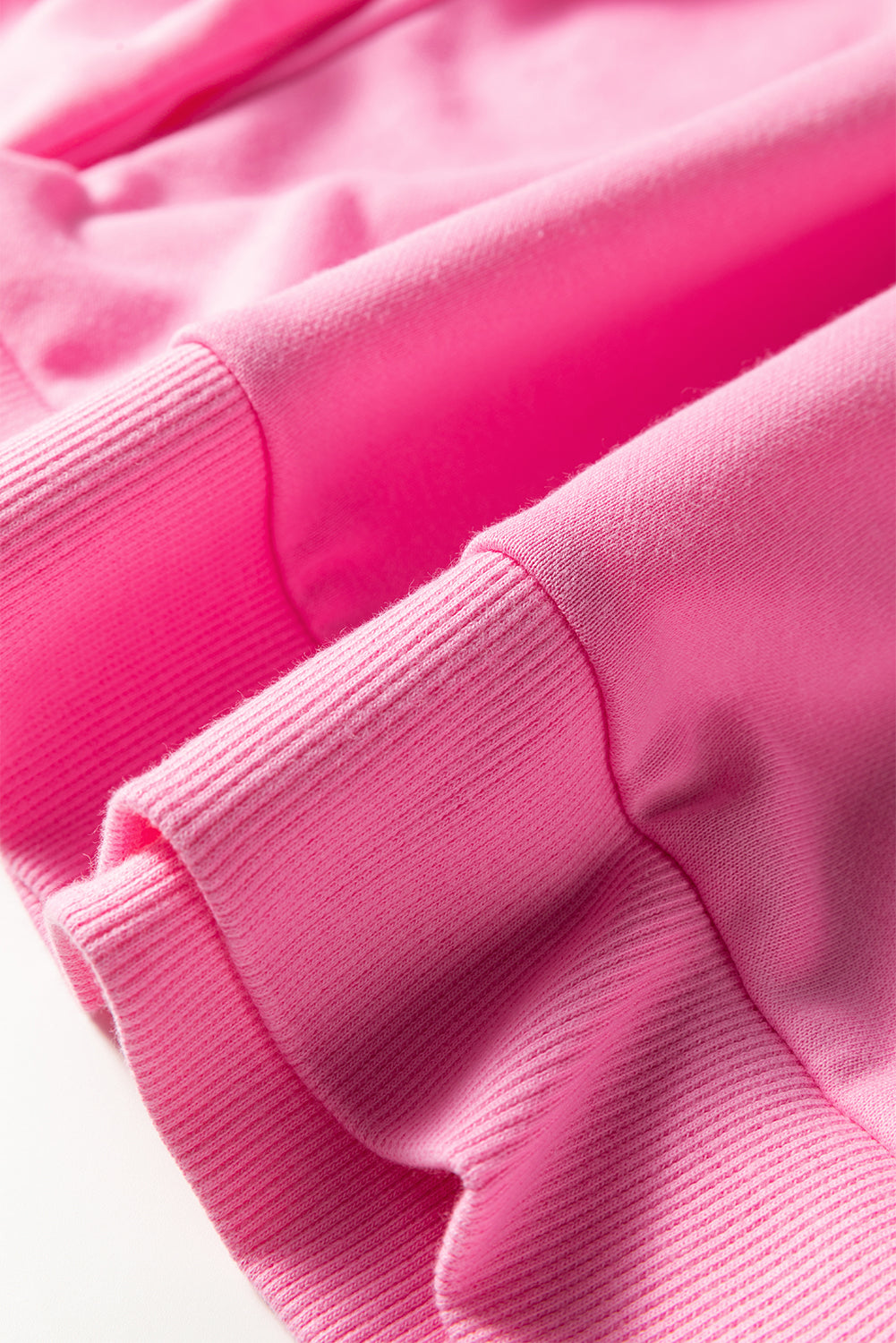 Sachet Pink Girly Bow Embroidered Detail Puff Sleeve Pullover 2pcs Short Set