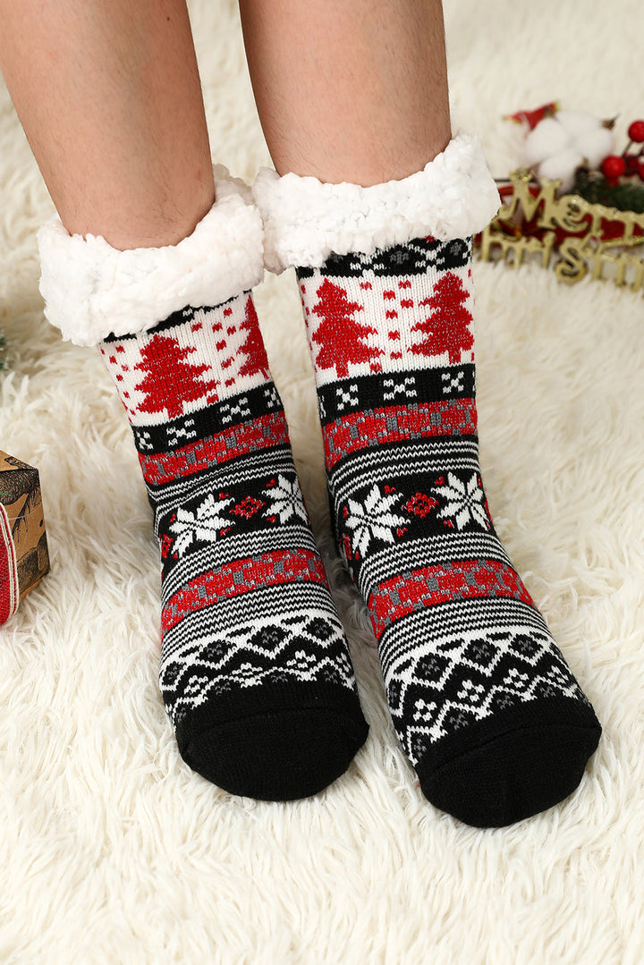 Thermosocken mit Weihnachtsbaummuster