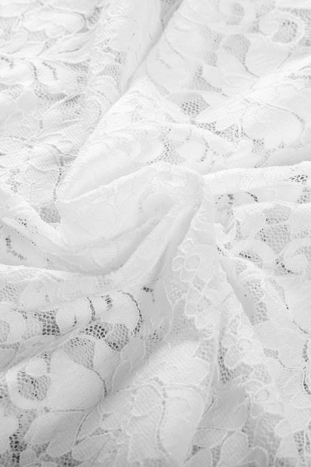 White High Neck Lace Short Sleeve 2PC Blouse