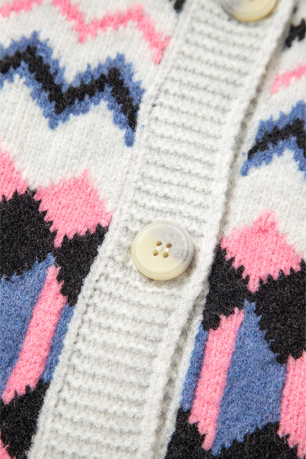 Geometric Button Up Sweater Cardigan