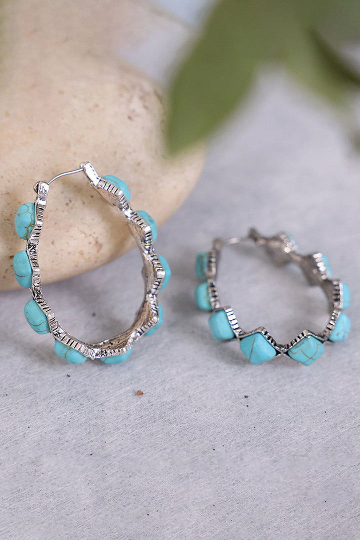Boucles d'oreilles carrées en turquoise