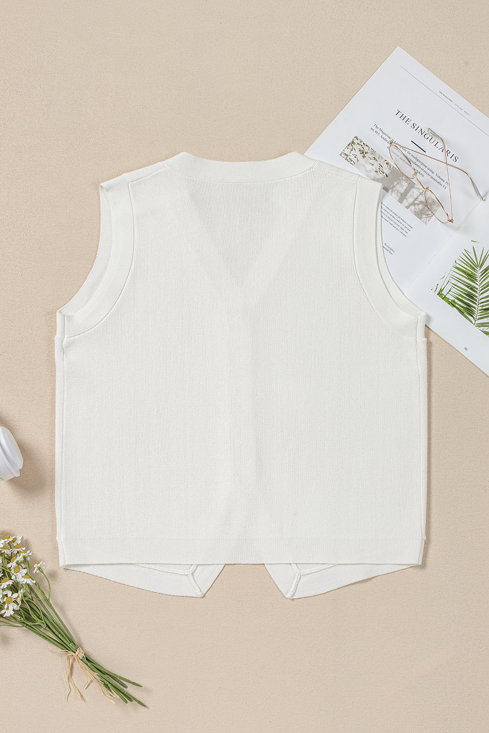 V Neck Buttoned Sweater Vest
