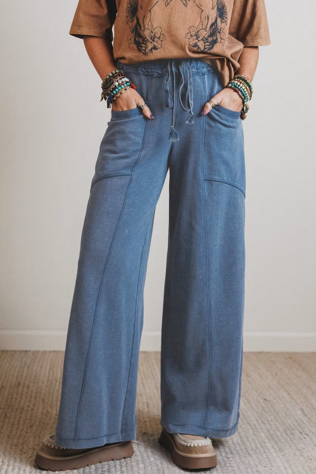 Ashleigh Blue Retro High Waist Wide Leg Western Pants