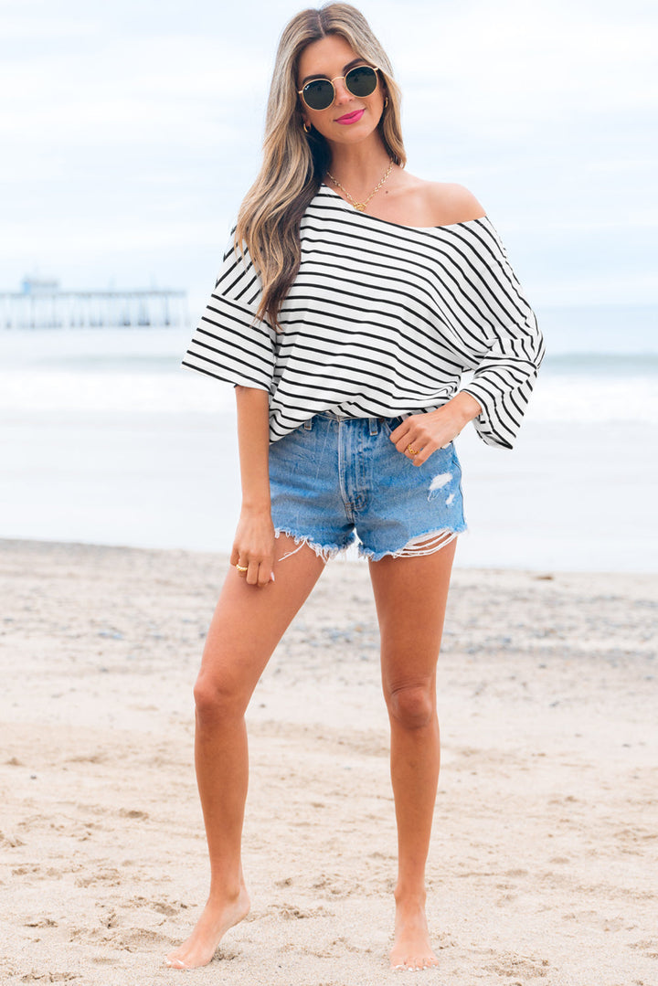 half sleeve scoop neck loose top