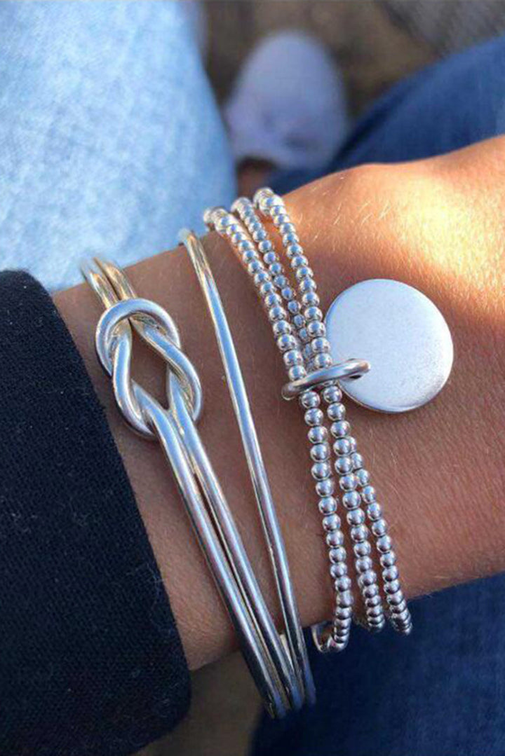 Knotted Beaded 3-piece Bracelet Set