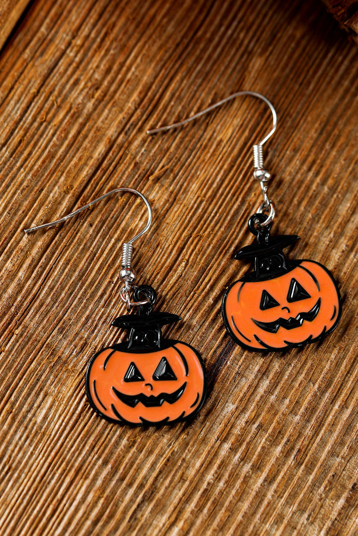 Ensemble de bijoux avec collier et boucles d'oreilles en forme de visage de citrouille pour Halloween