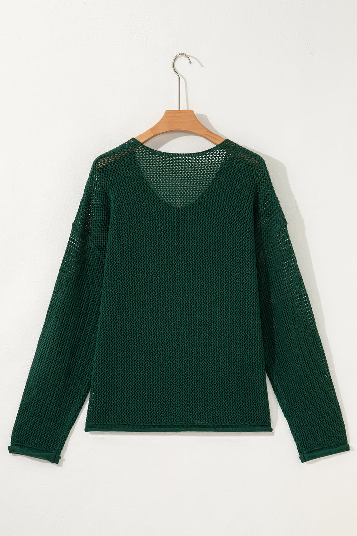 Blackish Green Plus Size Golden Accent Buttons Short Sweater Cardigan