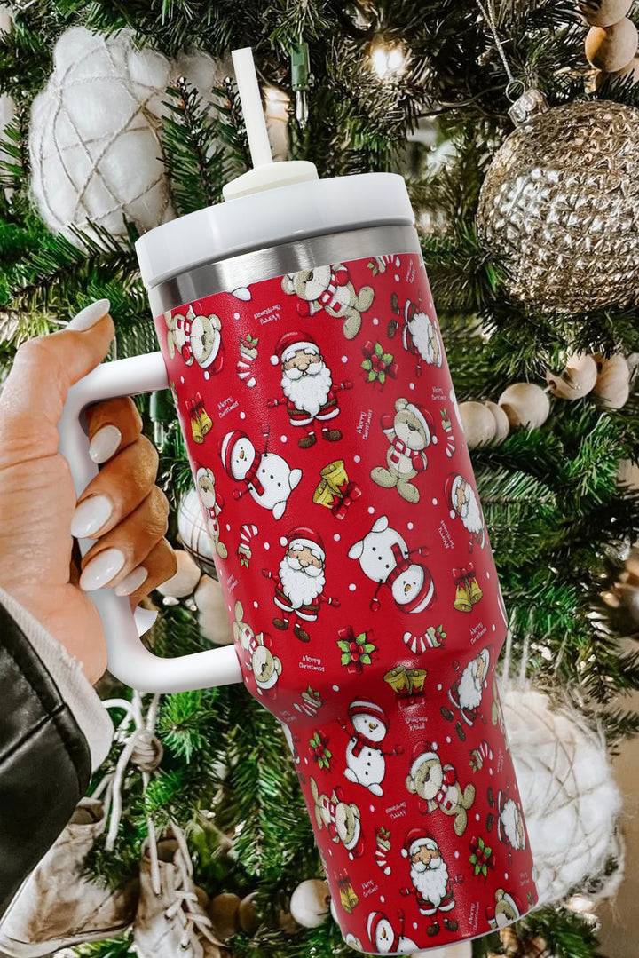 Gobelets en acier inoxydable avec poignée et imprimé de Noël, 1 134 ml