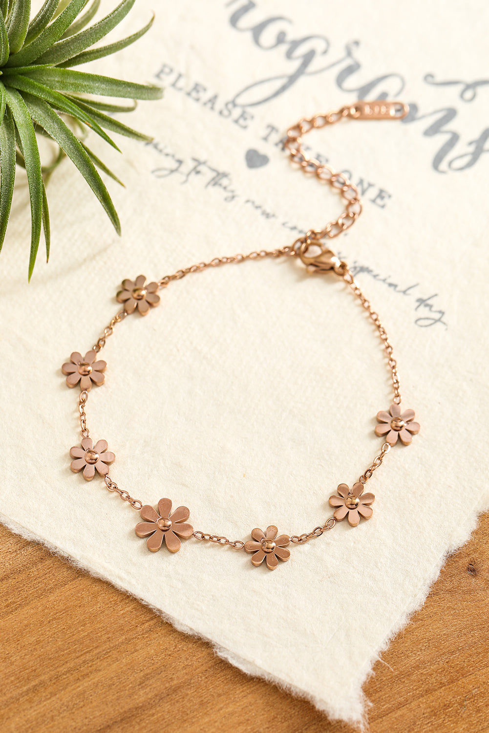 Daisy Plated Alloy Adjustable Bracelet