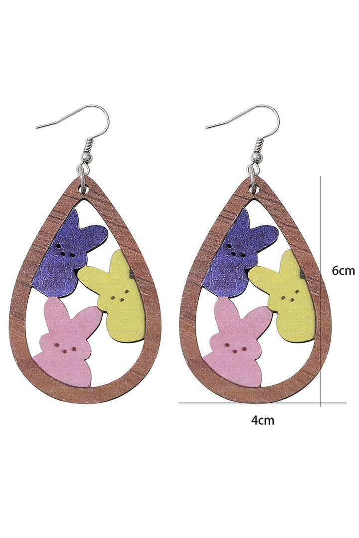 Boucles d'oreilles crochet en forme de goutte d'eau en forme de lapin de Pâques