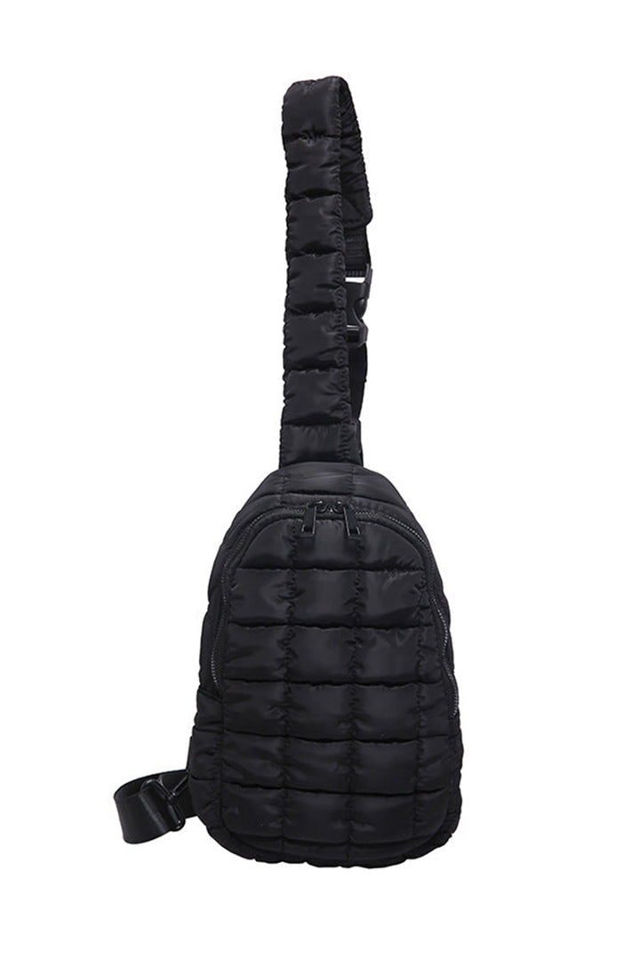 Zipper Quilted Puffer Crossbody Bag