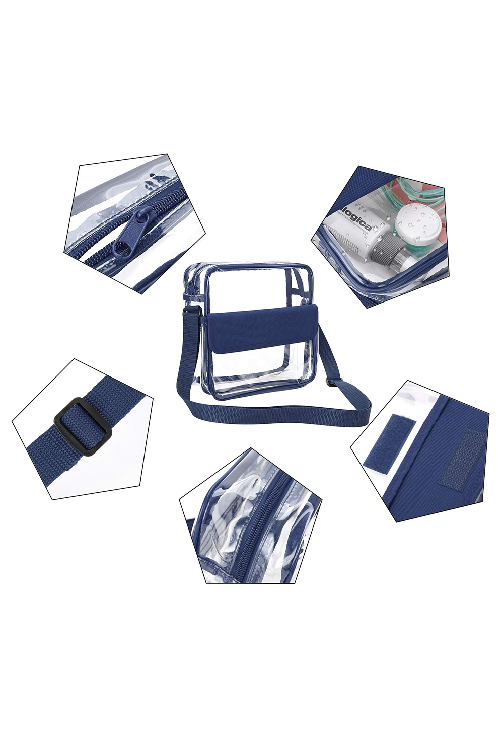 PVC Patchwork Adjustable Strap Square Crossbody Bag