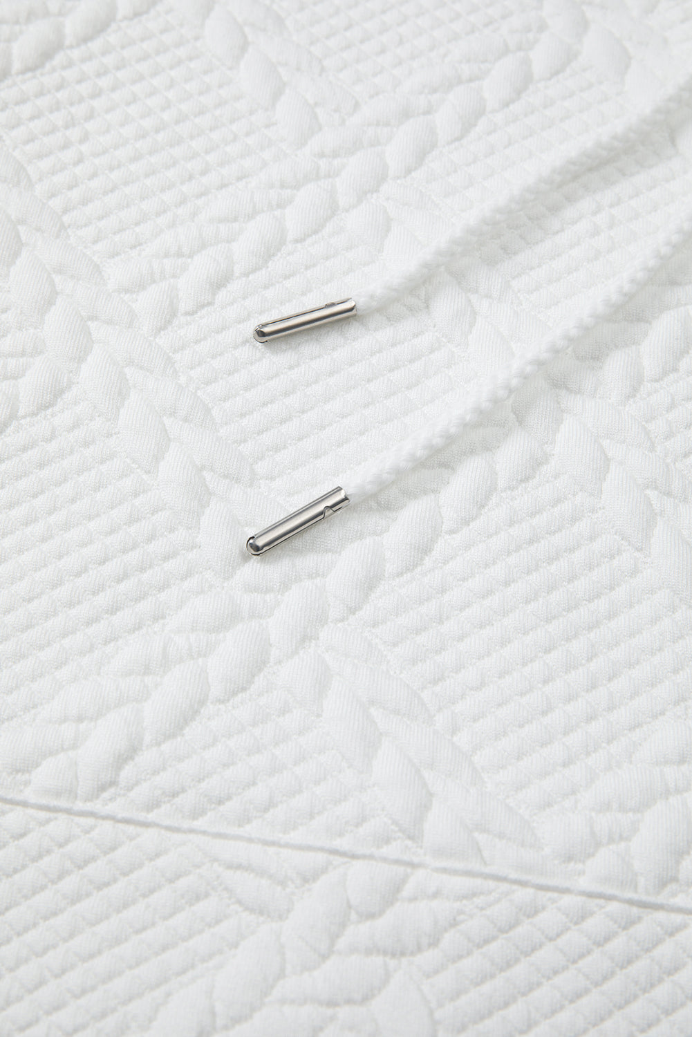 Cable Lattice Texture Kangaroo Pocket Hoodie