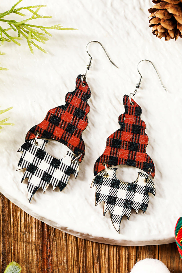 Boucles d'oreilles pendantes de Noël à imprimé écossais
