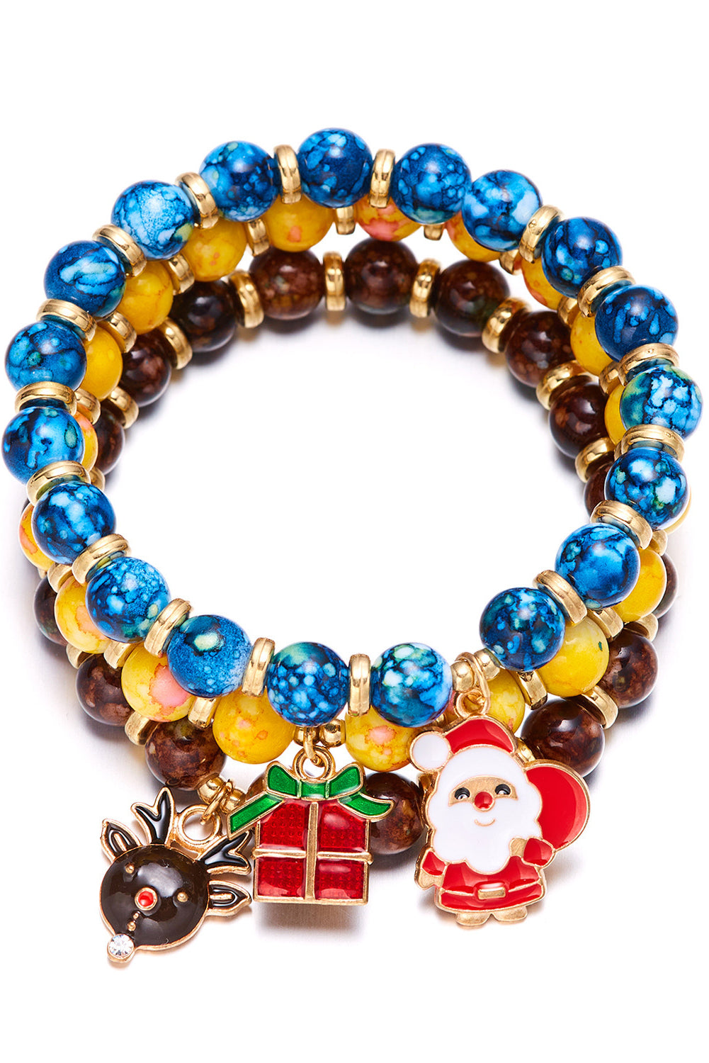 3er-Pack Weihnachtsperlenarmbänder