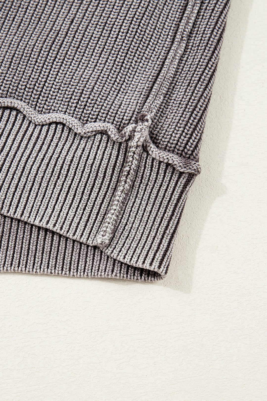 Mineral Wash Exposed Seam Patchwork Knit Open Sweater Cardigan