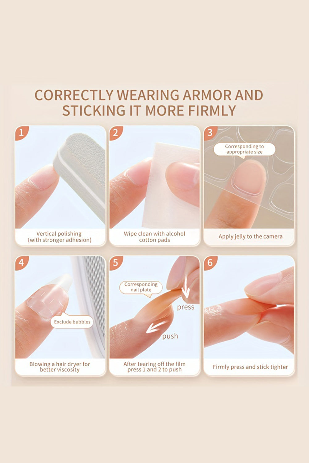 American Flag Shiny Square False Nails