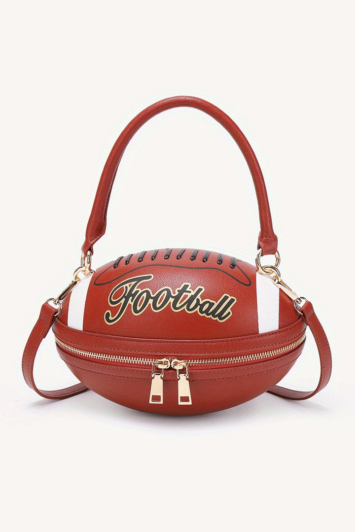 Faux Leather Football Spherical Hand Bag