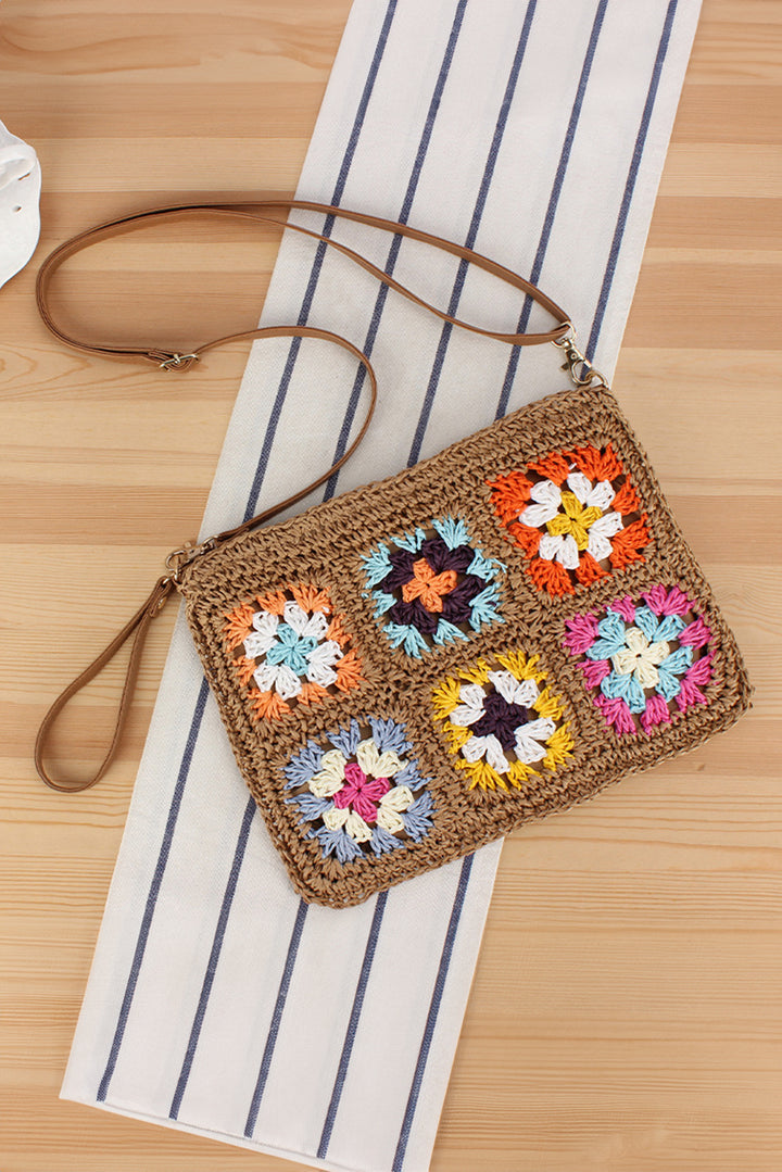 Flower Straw Woven Single Shoulder Bag