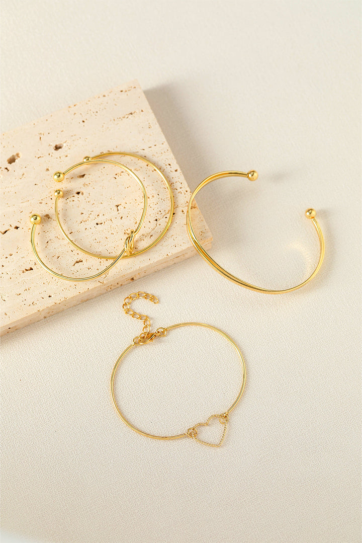 Love Geometric Cross Plated Bracelet 4-piece Set