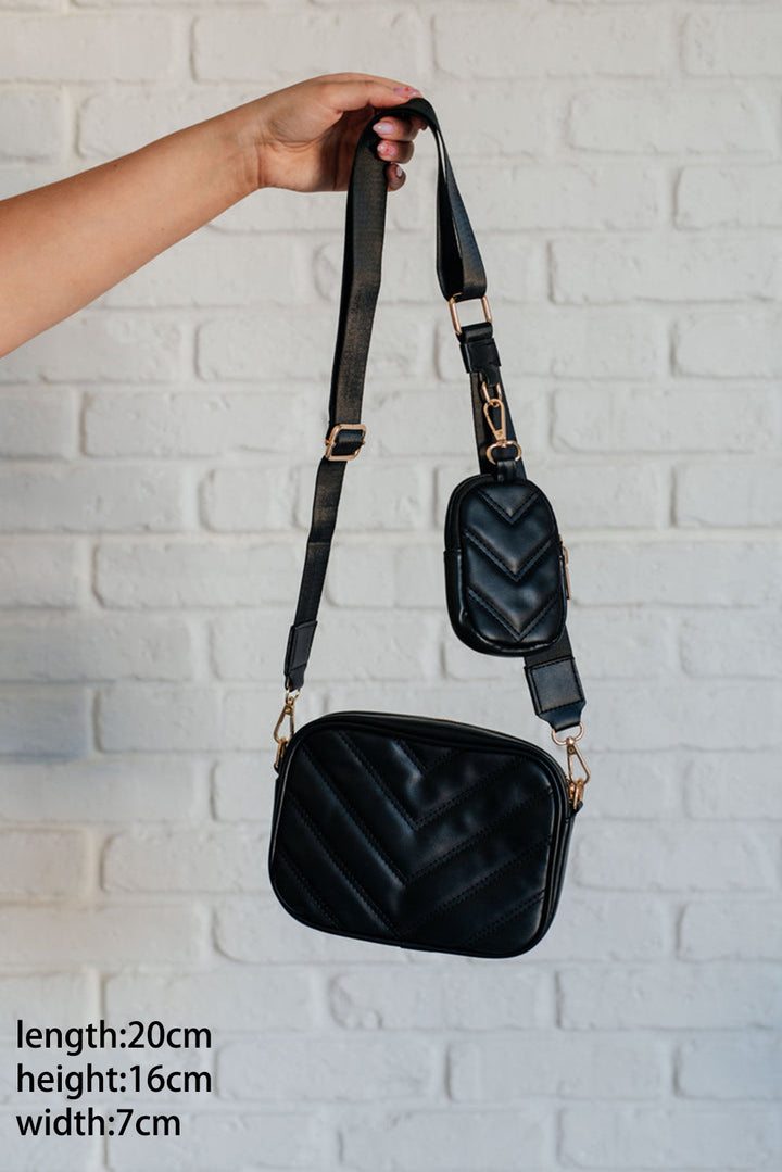Quilted PU Leather Crossbody Bag with Coin Purse