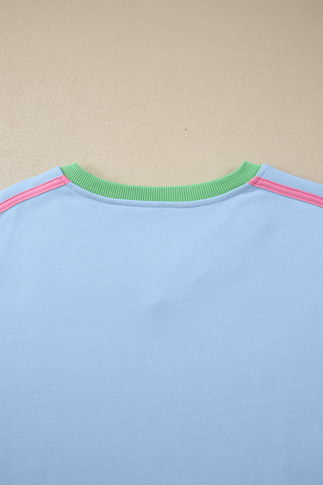 Sky Blue Ribbed Colorblock Trim Sporty Pullover Mini Skort 2pcs Athleisure Set