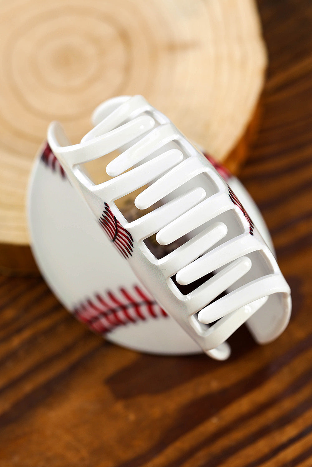 Grande pince à cheveux en acrylique à motif boule