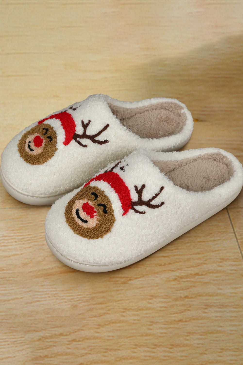 Christmas Deer Home Indoor Plush Slippers