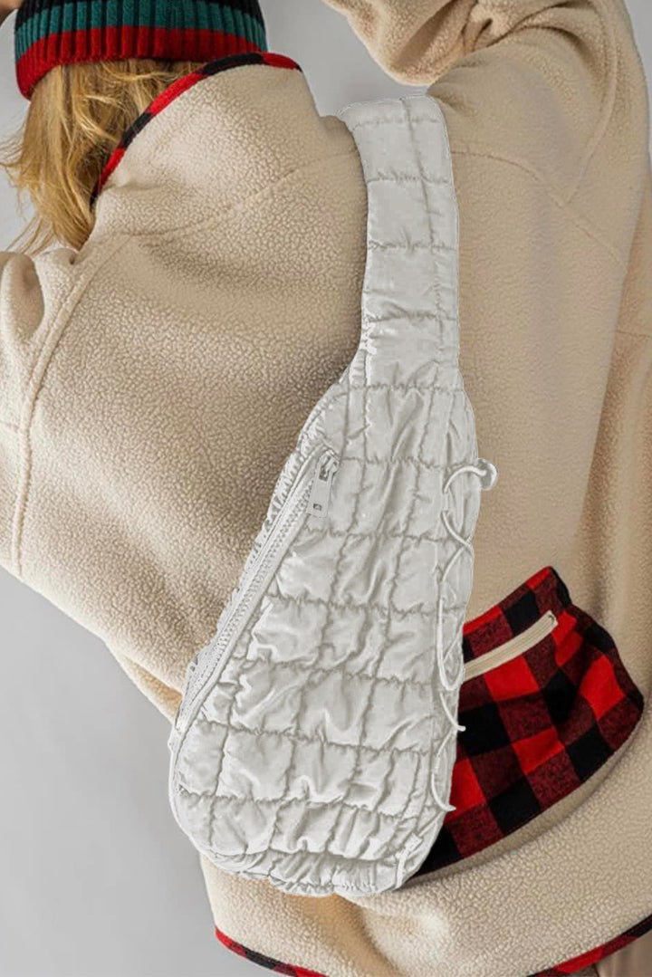 Marshmallow Quilted Drawstring Decor Sling Bag