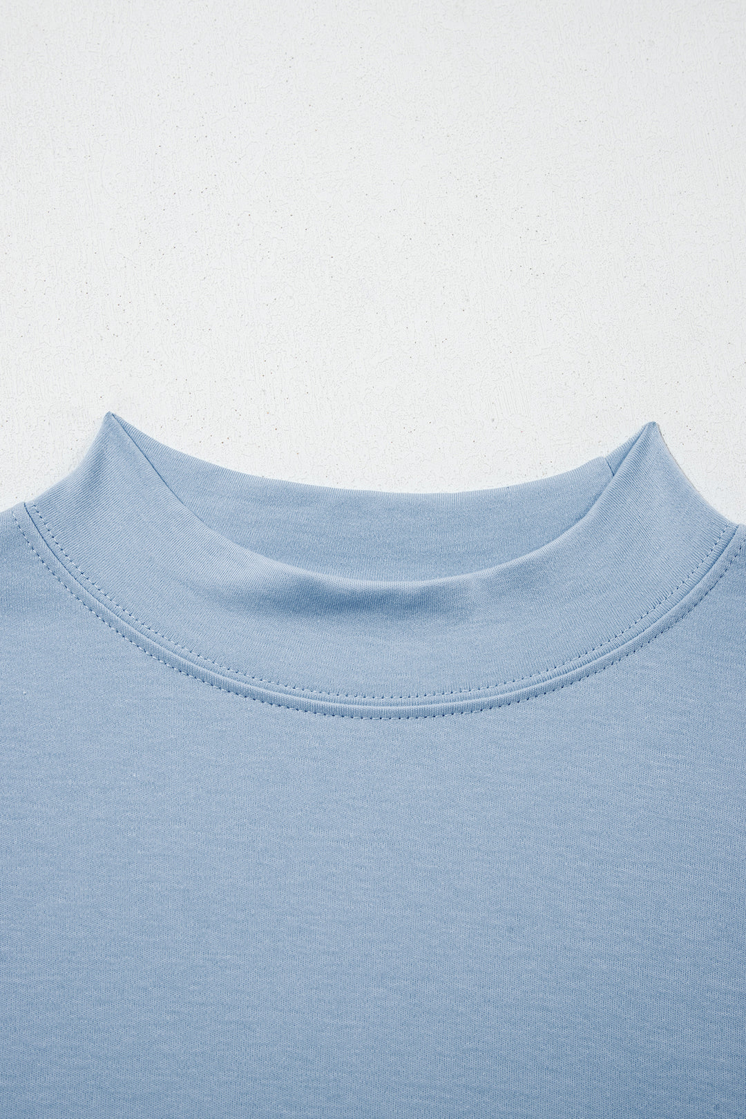 Beau Blue Solid Color High Neck Oversize Tee