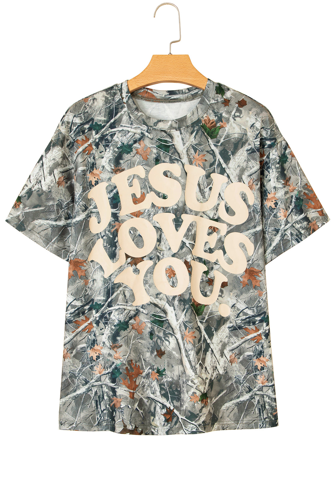 Beige Camo Woodland LOVE LIKE JESUS Casual Tee