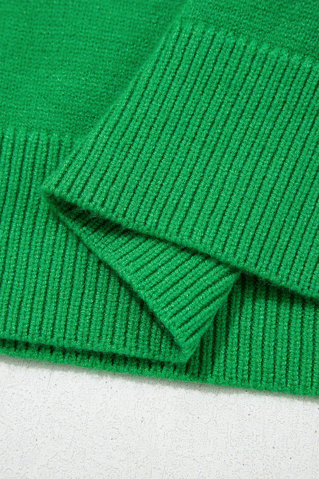 Dark Green Abstract Patch Embroidery Christmas Pullover Sweater