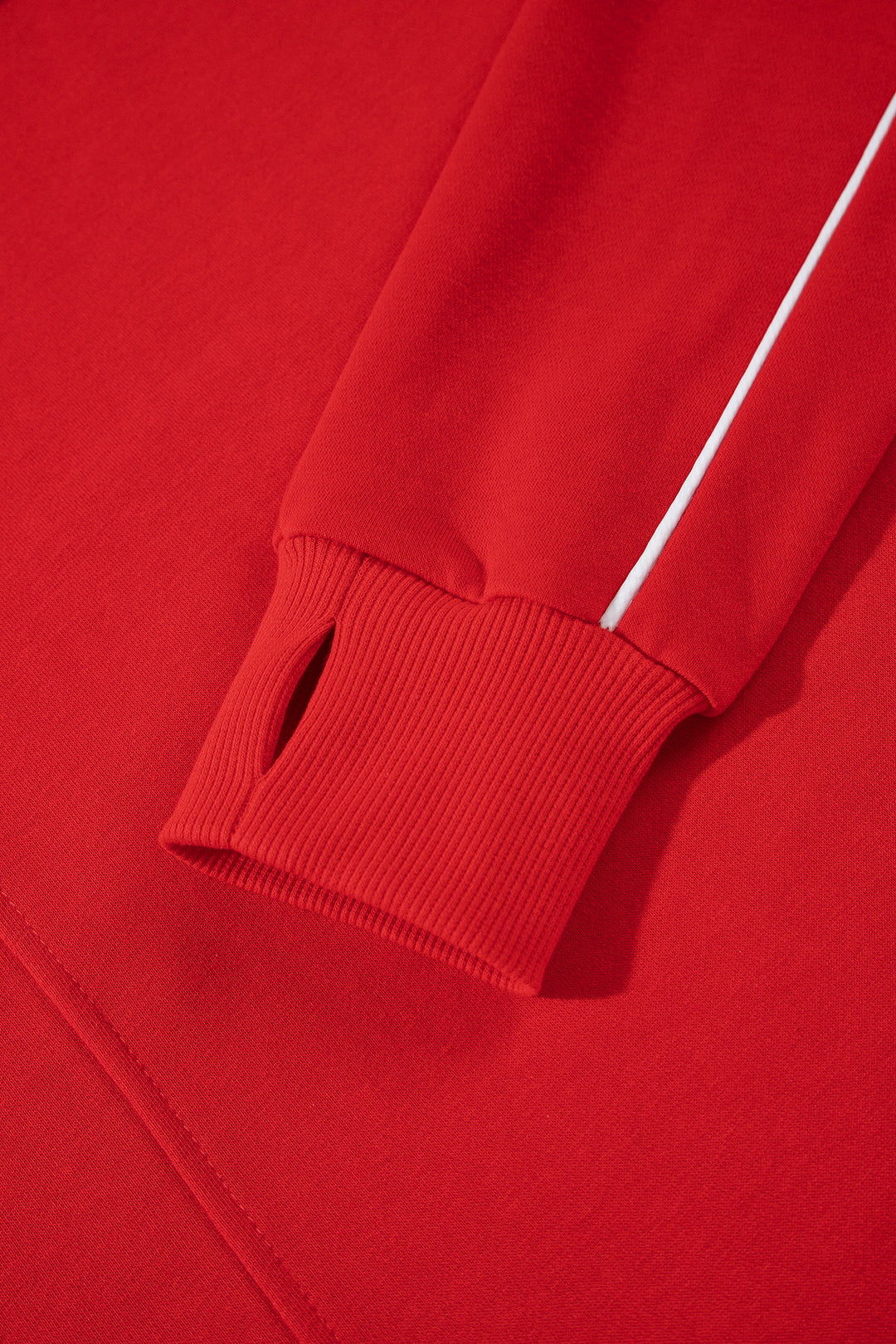 Fiery Red Stand Neck Long Sleeve Regular Fit Sweatshirt