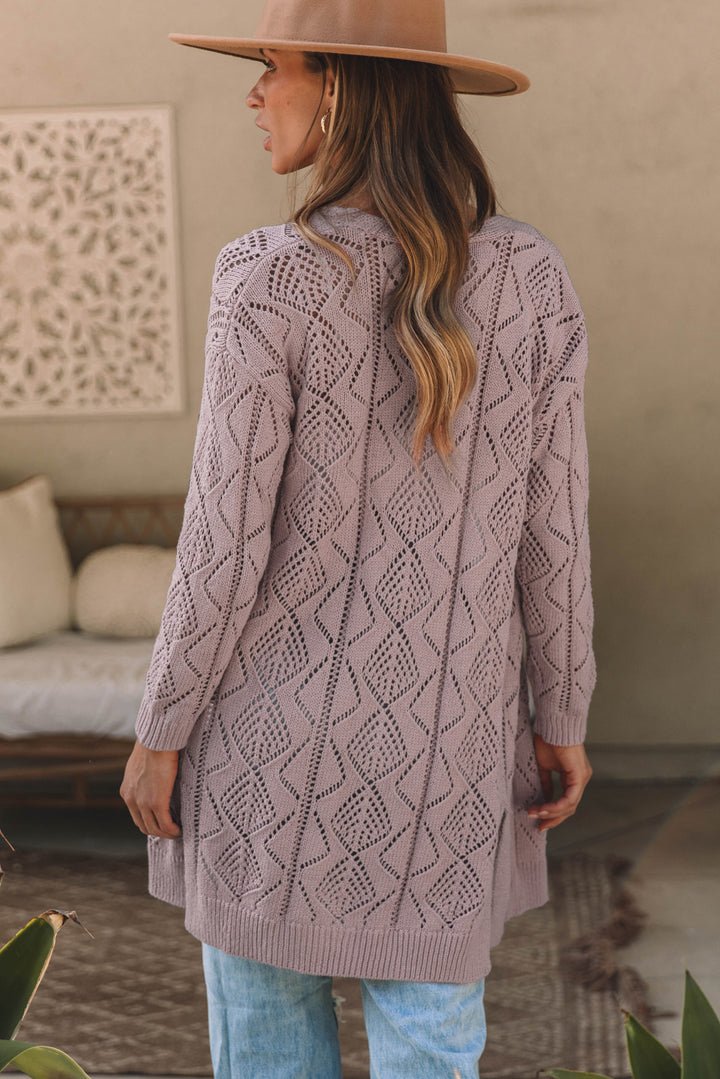 Hollow-out Openwork Knit Cardigan