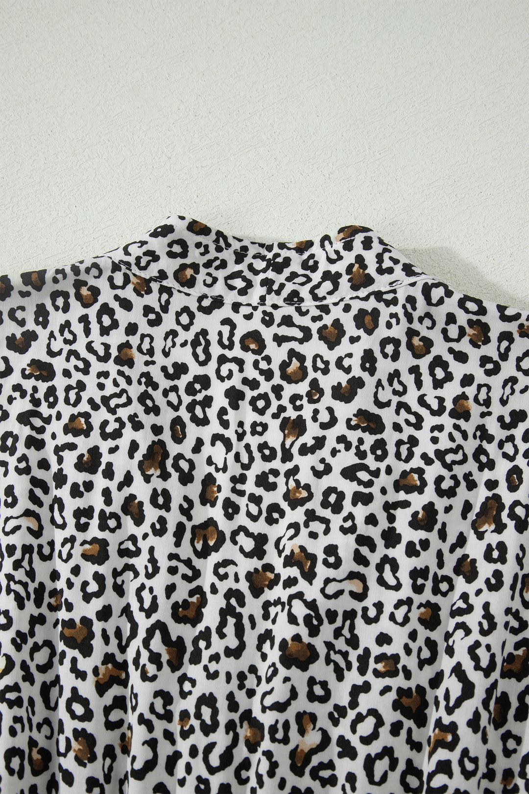 Beige Leopard Zip Front V Neck Cinched Waist Sleeveless Maxi Dress