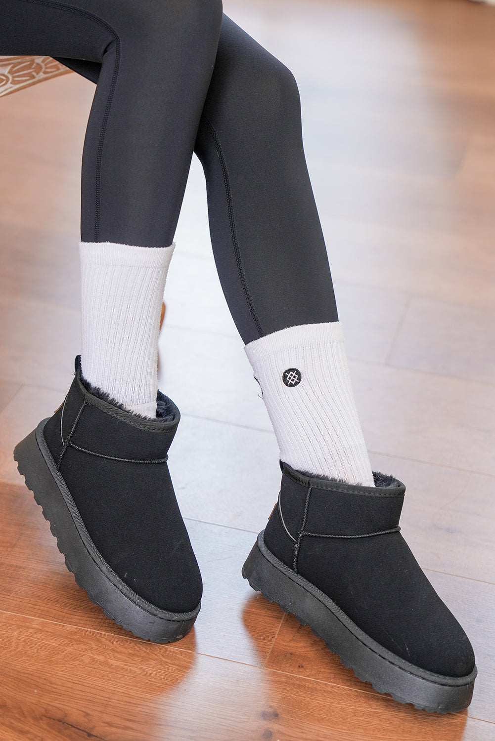 Faux Fur Lined Suede Ankle Snow Boots