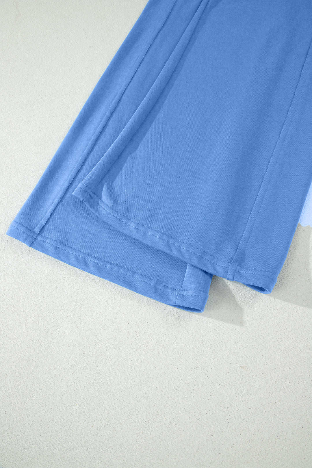 Sky Blue Solid Cover Oversize Tee Pocketed Casual Pants 2pcs Outfit