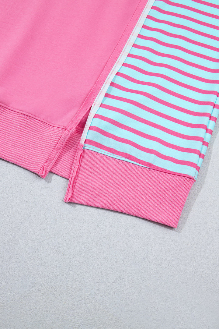 Purple Orchid Striped Colorblock Tunic Plus Size Sweatshirt