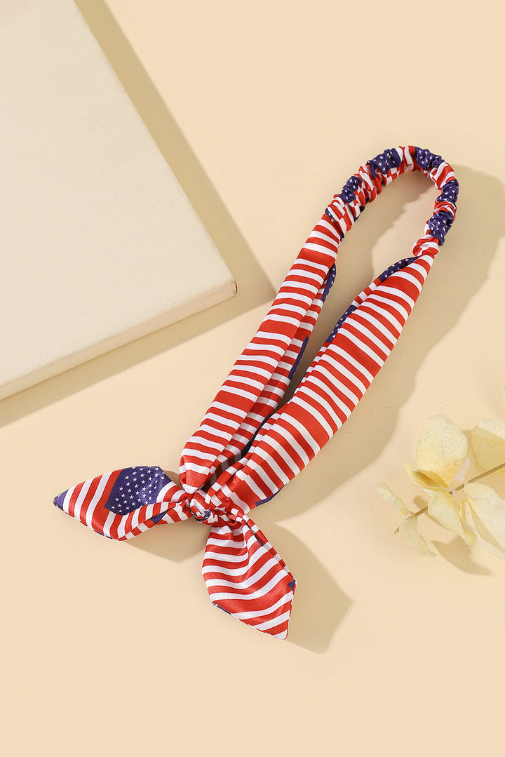 American Flag Bowknot Elastic Headband