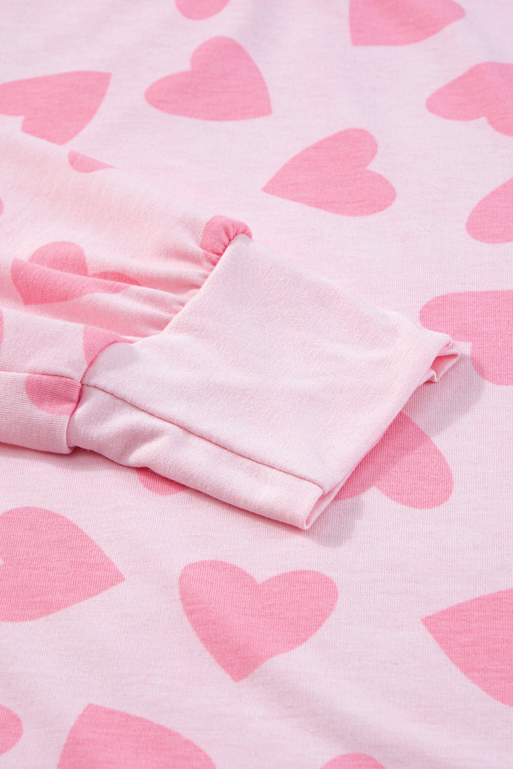valentine heart shape print long sleeve top shorts lounge set 1