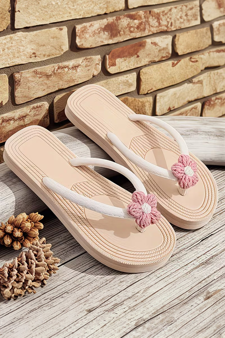 Corded Flower Vacation Casual Flip Flops