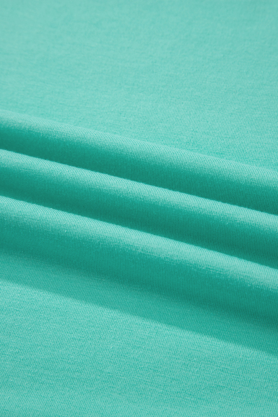 Mint Green Casual Plain Crew Neck Tee