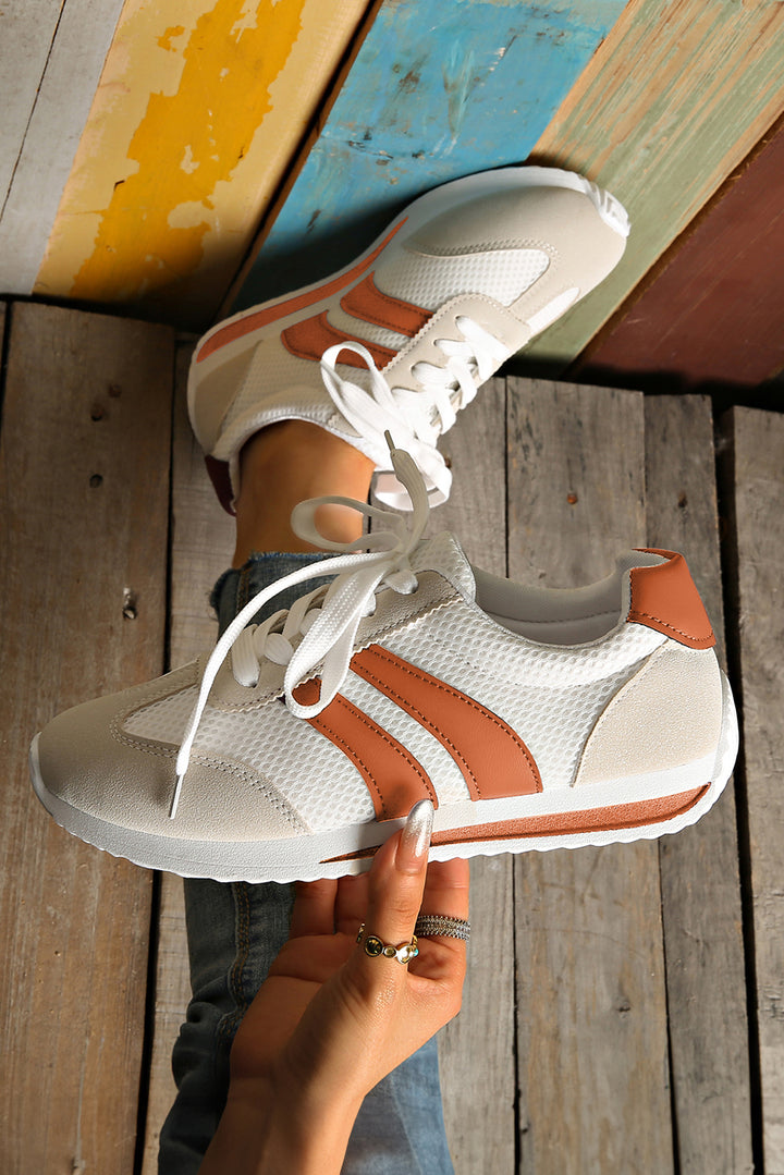 Color Block Patchwork Breathable Lace-up Sneakers