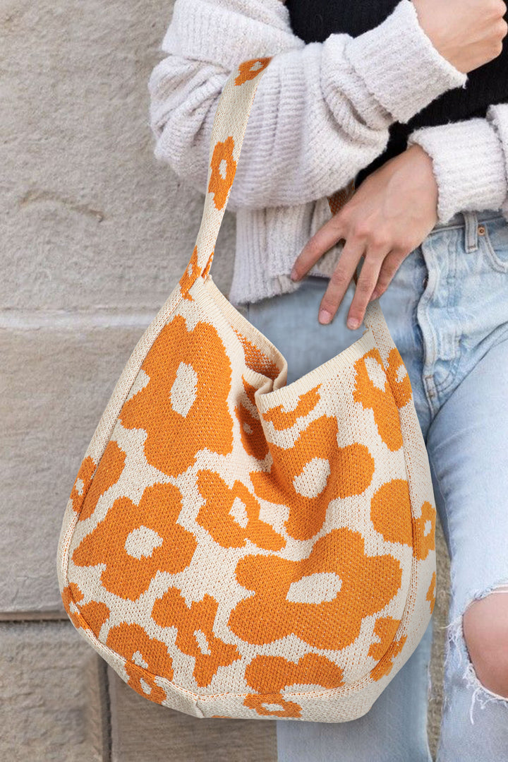Flower Knitted Large Single Shoulder Bag